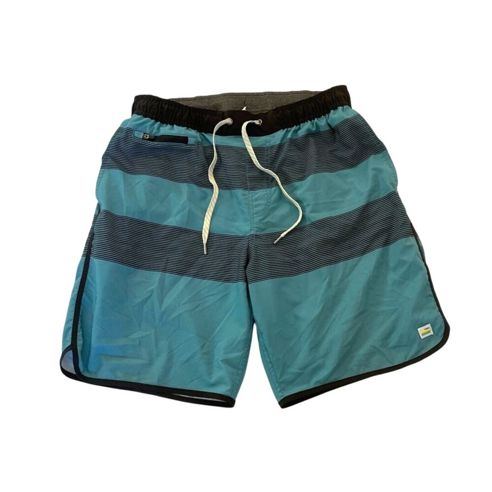 Vuori Striped Boardshorts Swim Trunks Size L Unlined Lightweight Beach Surf